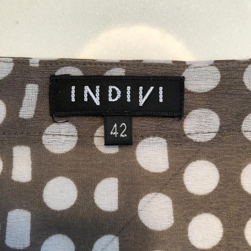 インディヴィ INDIVI ワンピース ミニスカート 42 ドット ベージュ / ベージュ / X 灰 / グレー / レディース USED 古着 中古 10011495