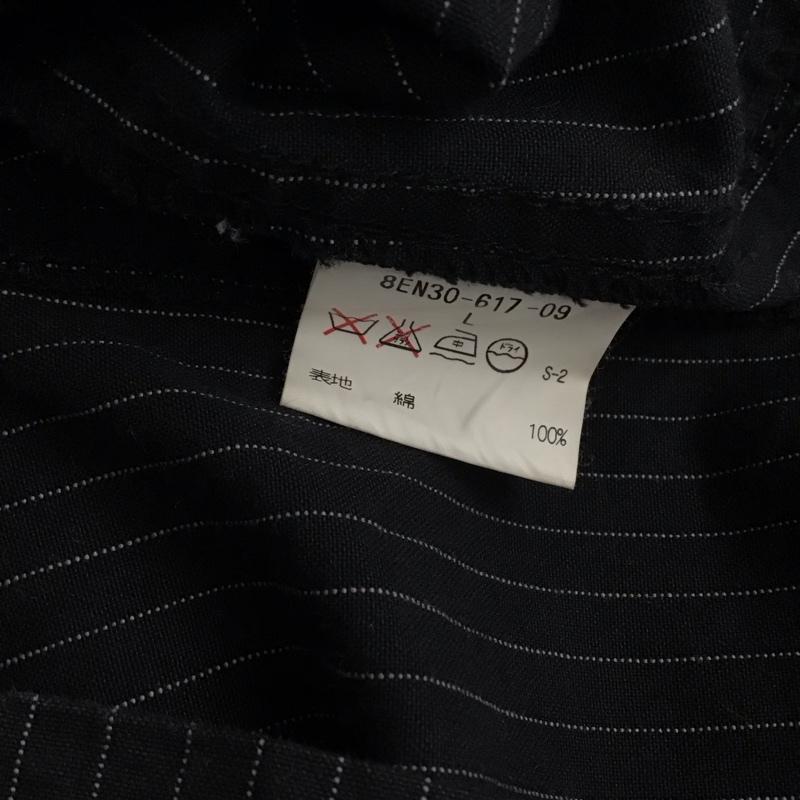 ニックアシュレイ NICKASHLEY コート トレンチコート 8NE30-617-09 L ストライプ 黒 / ブラック / X 白 / ホワイト / メンズ USED 古着 中古 10111569