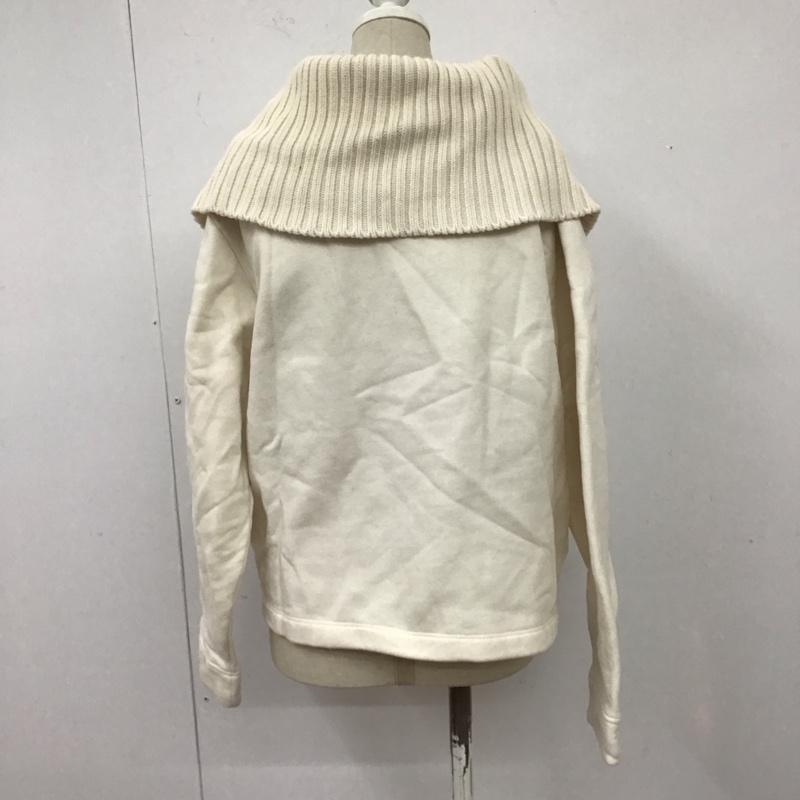 ザラ ZARA トレーナー 長袖 5644 468 712 ニット襟 裏起毛 M 無地 アイボリー / アイボリー / レディース USED 古着 中古 10108296