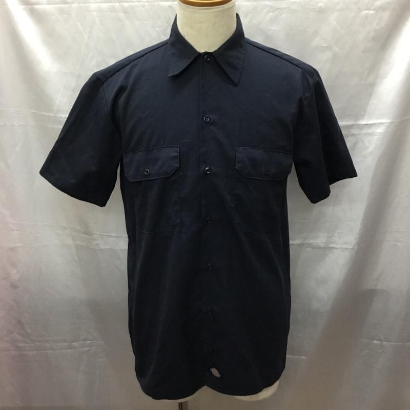 ディッキーズ Dickies シャツ、ブラウス 半袖 半袖シャツ カラーシャツ 半袖カットソー ミリタリーシャツ S 無地 紺 / ネイビー /  メンズ USED 古着 中古 10112415