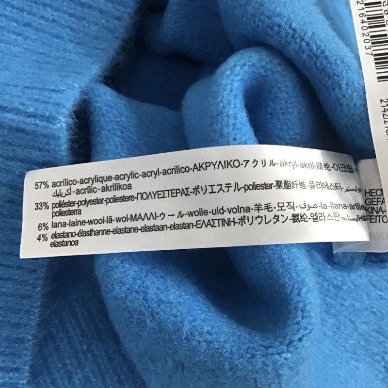 ザラ ZARA ニット、セーター 長袖 長袖ニットカットソー ニット セーター クルーネックニット M 無地 青 / ブルー /  レディース USED 古着 中古 10110453