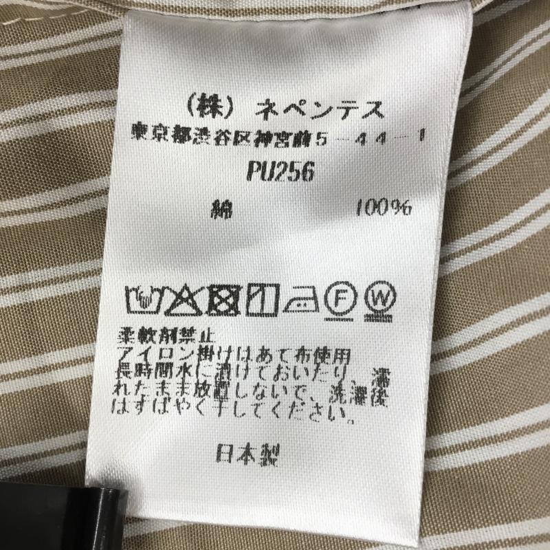 ニードルス Needles シャツ、ブラウス 長袖 ストライプシャツ PU256 M ストライプ 茶 / ブラウン / メンズ USED 古着 中古 10127271