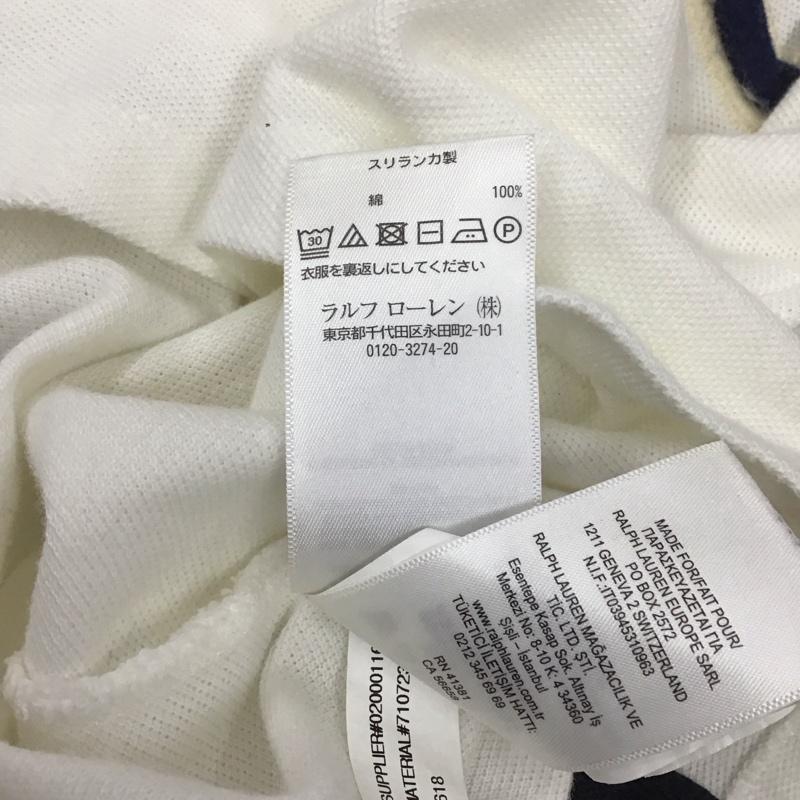 ポロラルフローレン POLO RALPH LAUREN ポロシャツ 半袖 半袖ポロシャツ カラーシャツ 半袖カットソー M ロゴ、文字 白 / ホワイト /  メンズ USED 古着 中古 10111461