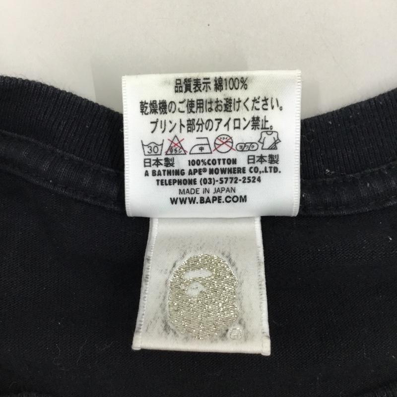 ベイプ BAPE カットソー 長袖 長袖カットソー クルーネックカットソー プリントTシャツ ロングスリーブカットソー M プリント 黒 / ブラック /  メンズ USED 古着 中古 10111294