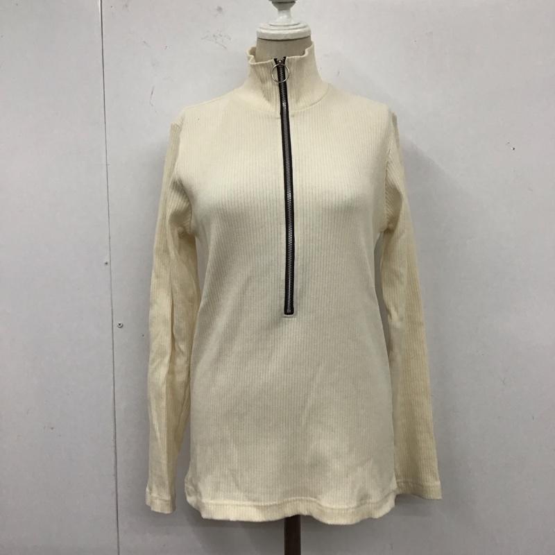 ジーナシス JEANASIS カットソー 長袖 JS063798CF ハーフジップ リブ FREE 無地 アイボリー / アイボリー / レディース USED 古着 中古 10123211