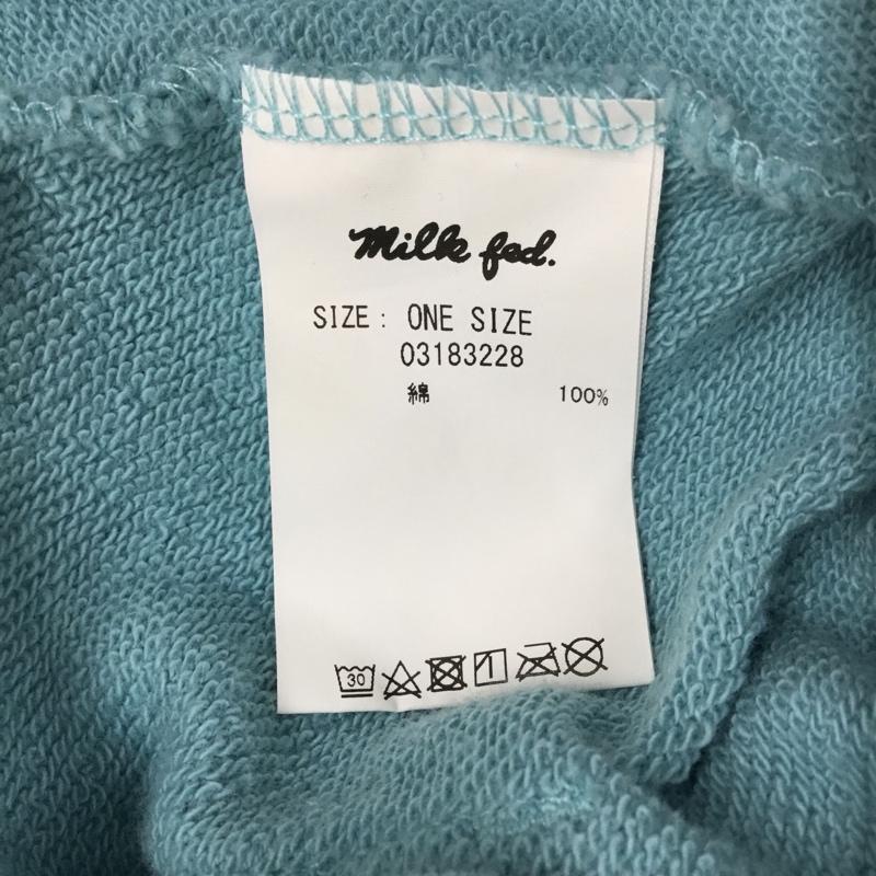 ミルクフェド MILKFED. パーカー 長袖 長袖パーカー フード付きパーカー プリントスウェット トレーナー ロゴ、文字 水色 / ライトブルー / レディース USED 古着 中古 10112237