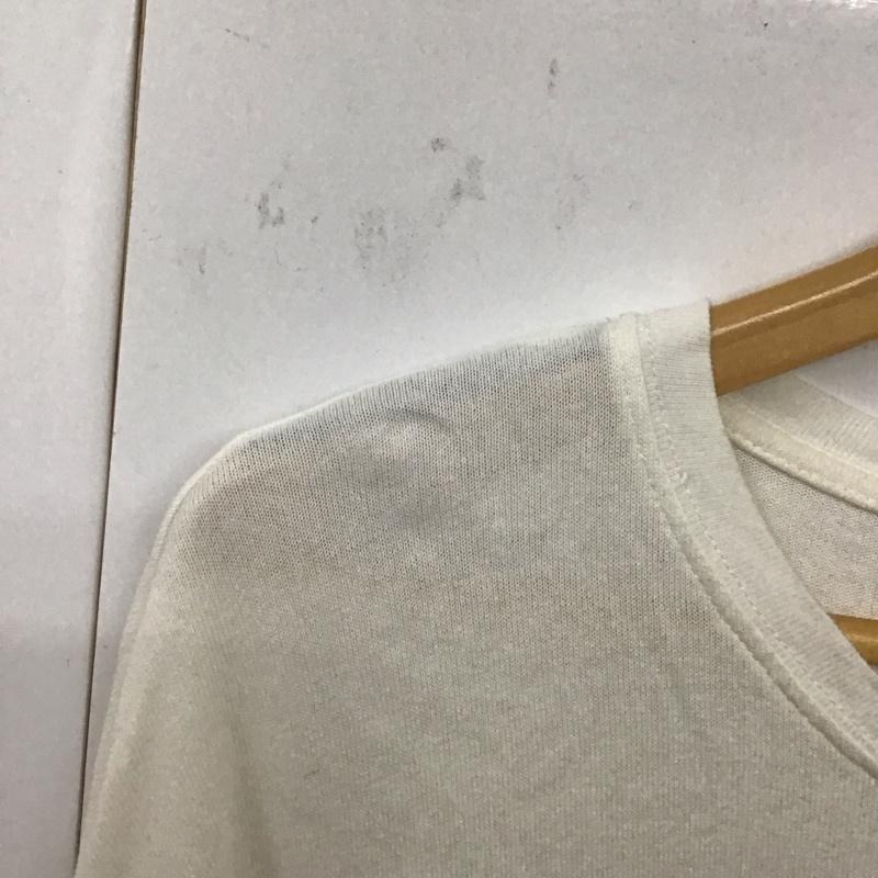 ザラ ZARA カットソー 長袖 長袖カットソー プリントカットソー クルーネック L プリント 白 / ホワイト / レディース USED 古着 中古 10132657