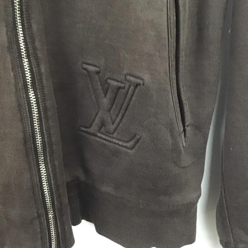 ルイヴィトン LOUIS VUITTON パーカー 長袖 ダミエ ジップアップ S 無地 X 総柄 茶 / ブラウン / メンズ USED 古着 中古 10139856