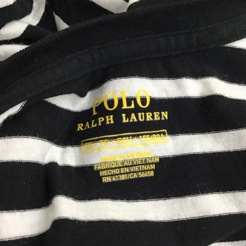 ポロラルフローレン POLO RALPH LAUREN Tシャツ 半袖 クルーネック ボーダー XS ワンポイント 白 / ホワイト / X 黒 / ブラック / レディース USED 古着 中古 10114076