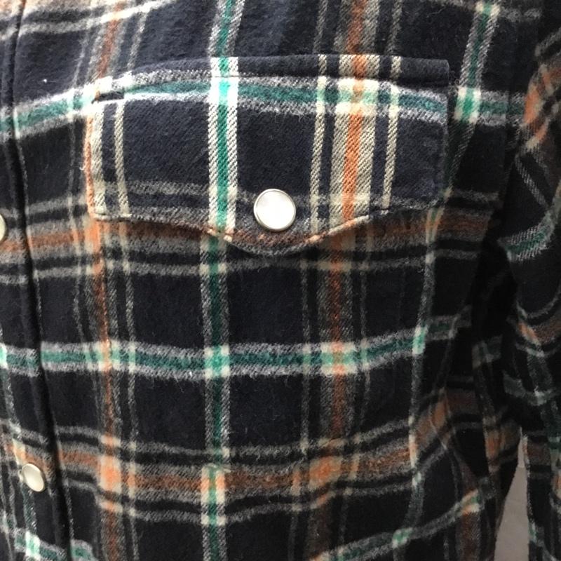 アズールバイマウジー AZUL BY MOUSSY シャツ、ブラウス 長袖 2504A130-1130 ウエスタンシャツ M チェック 紺 / ネイビー / X 白 / ホワイト / X 橙 / オレンジ / X 緑 / グリーン / レディース USED 古着 中古 10118494