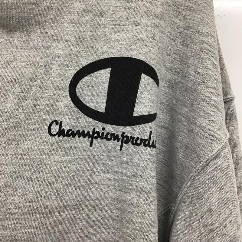 チャンピオン Champion パーカー 長袖 長袖パーカー プルオーバーパーカー スウェット L プリント 灰 / グレー / メンズ USED 古着 中古 10138214