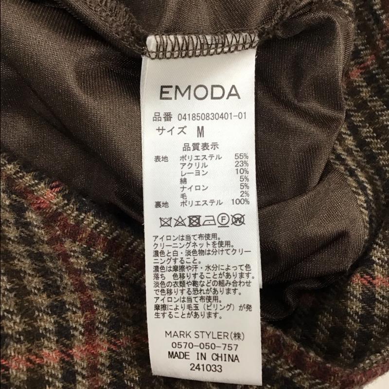 エモダ EMODA スカート ミニスカート 041850830401-01 WRAP TIE CHECK SK M チェック 茶 / ブラウン / X 黒 / ブラック / X 赤 / レッド / レディース USED 古着 中古 10115406