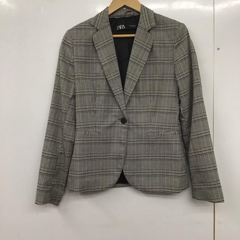 ザラ ZARA ジャケット、上着 ジャケット、ブレザー 36 チェック 灰 / グレー / レディース USED 古着 中古 10133882