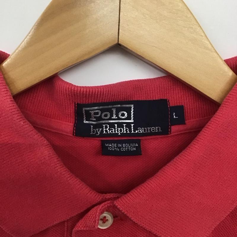ポロバイラルフローレン Polo by RALPH LAUREN ポロシャツ 半袖 半袖ポロシャツ 半袖カットソー カラーシャツ L ロゴ、文字 赤 / レッド / メンズ USED 古着 中古 10132690