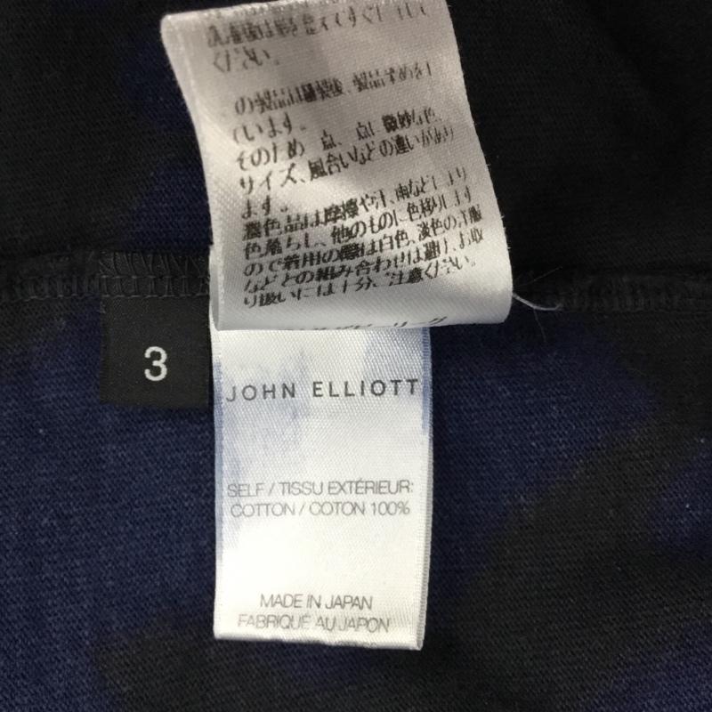 ジョンエリオット JOHN ELLIOTT カットソー 長袖 長袖カットソー クルーネックカットソー ロングスリーブカットソー プリントTシャツ 3 プリント 紺 / ネイビー / メンズ USED 古着 中古 10122508