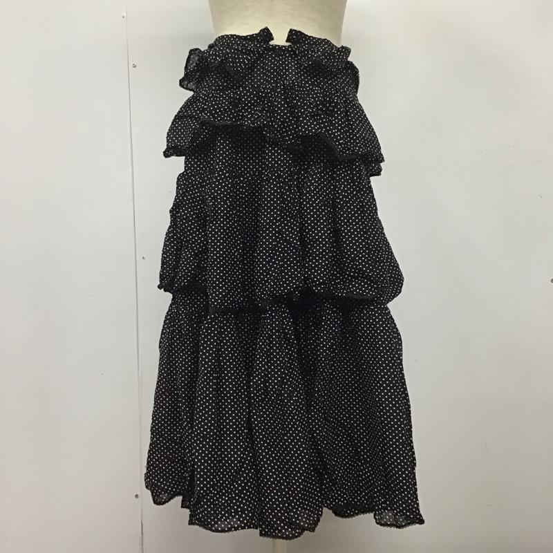 ピンクハウス PINK HOUSE セットアップ セットアップ PO141FB13 フリル ブラウス スカート ドット 黒 / ブラック / レディース USED 古着 中古 10133309