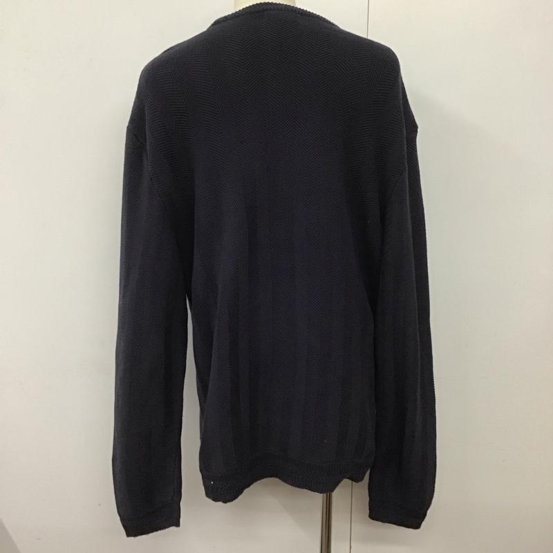 チャップス CHAPS ニット、セーター 長袖 長袖ニットカットソー ニット セーター クルーネックニット XXL ストライプ 紺 / ネイビー / メンズ USED 古着 中古 10124598