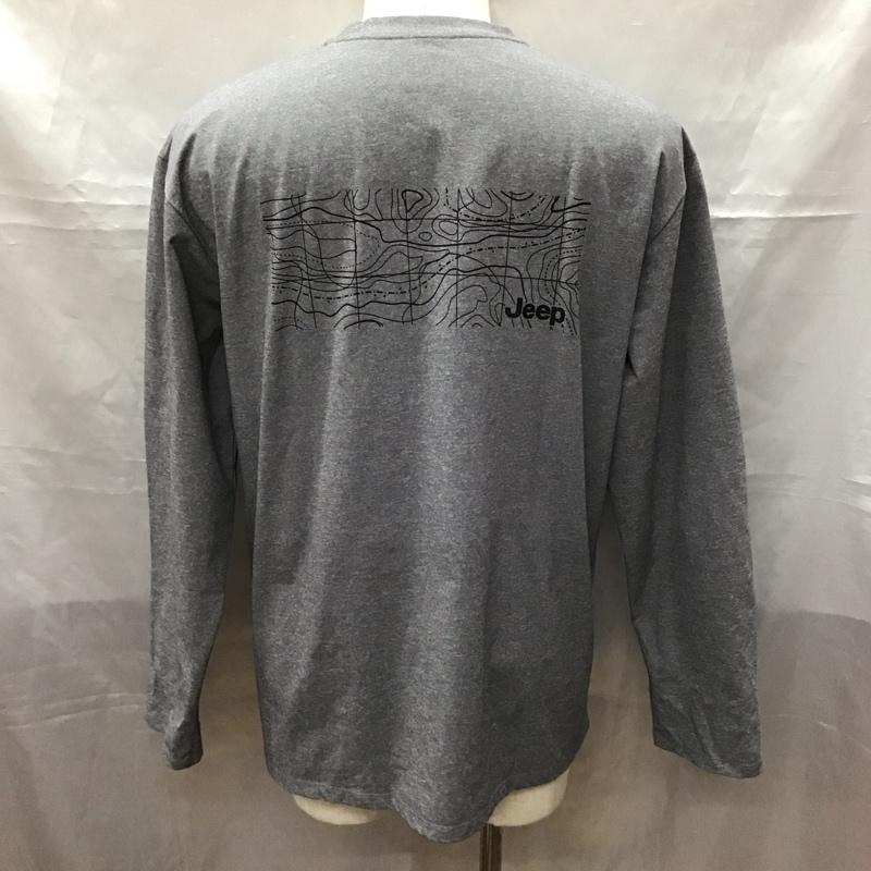 古着 USED カットソー 長袖 長袖カットソー クルーネックカットソー ロングスリーブカットソー プリントTシャツ jeep 0 プリント 灰 / グレー /  メンズ USED 古着 中古 10113189