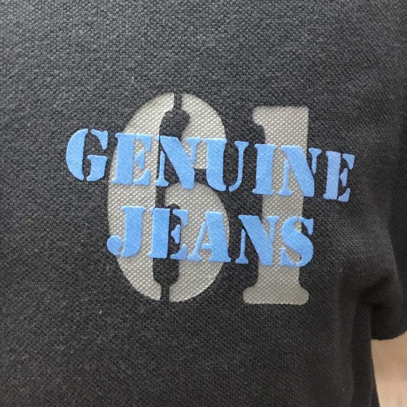 エドウィン EDWIN ポロシャツ 半袖 半袖ポロシャツ カラーシャツ 半袖カットソー L ロゴ、文字 紺 / ネイビー /  メンズ USED 古着 中古 10112290