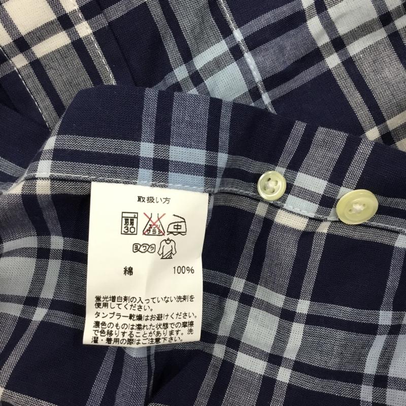 ブルックスブラザーズ BROOKS BROTHERS シャツ、ブラウス 長袖 ボタンダウン 胸ポケット M チェック 紺 / ネイビー / X 白 / ホワイト / X 青 / ブルー / メンズ USED 古着 中古 10111597