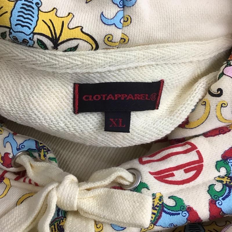 クロット アパレル CLOTAPPAREL パーカー 長袖 XL プリント アイボリー / アイボリー / メンズ USED 古着 中古 10106417