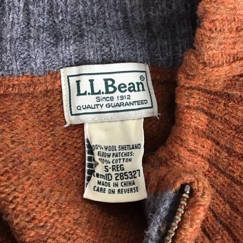 エルエルビーン L.L.Bean ニット、セーター 長袖 285327 ハーフジップ エルボーパッチ S 無地 橙 / オレンジ / メンズ USED 古着 中古 10111250
