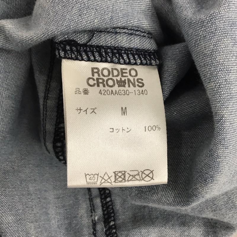 アールシーダブリュービー RCWB シャツ、ブラウス 長袖 M ロゴ、文字 水色 / ライトブルー / レディース USED 古着 中古 10148675