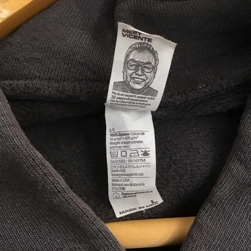 ロサンゼルスアパレル LOS ANGELES APPAREL パーカー 長袖 長袖パーカー プルオーバーパーカー スウェット L 無地 黒 / ブラック / メンズ USED 古着 中古 10132883