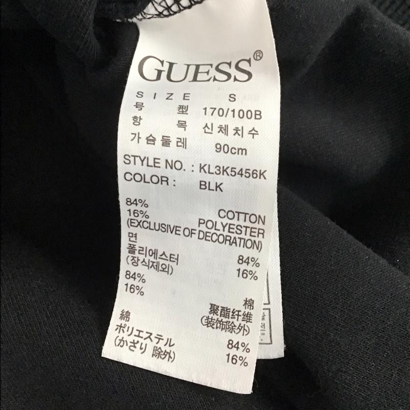 ゲス Guess トレーナー 長袖 長袖トレーナー スウェット クルーネック プルオーバー S ロゴ、文字 黒 / ブラック / メンズ USED 古着 中古 10136236