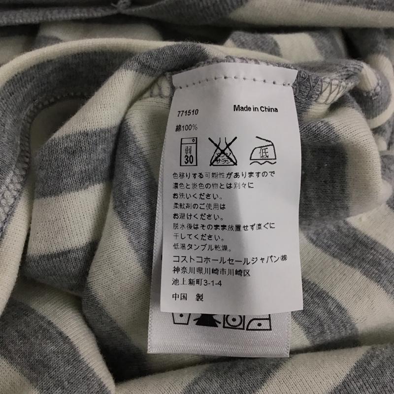 カルバン・クライン Calvin Klein カットソー 半袖 S ボーダー柄 白 / ホワイト / X 灰 / グレー / レディース USED 古着 中古 10137301