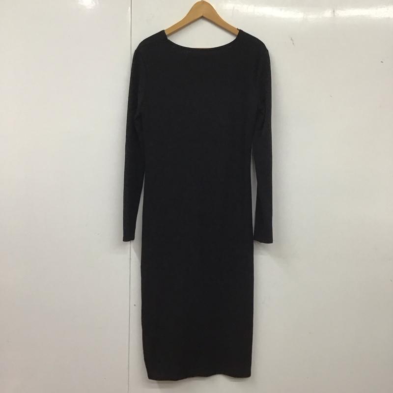 ザラ ZARA ワンピース ロングスカート 5580 001 800 フロントギャザー 長袖 Vネック タグ付き S 無地 黒 / ブラック / レディース USED 古着 中古 10139401