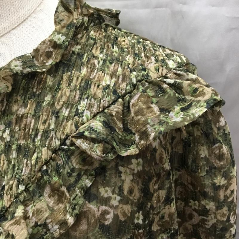 ザラ ZARA カットソー 長袖 長袖カットソー シャツカットソー 総柄 XS 総柄 マルチカラー / マルチカラー / レディース USED 古着 中古 10115789