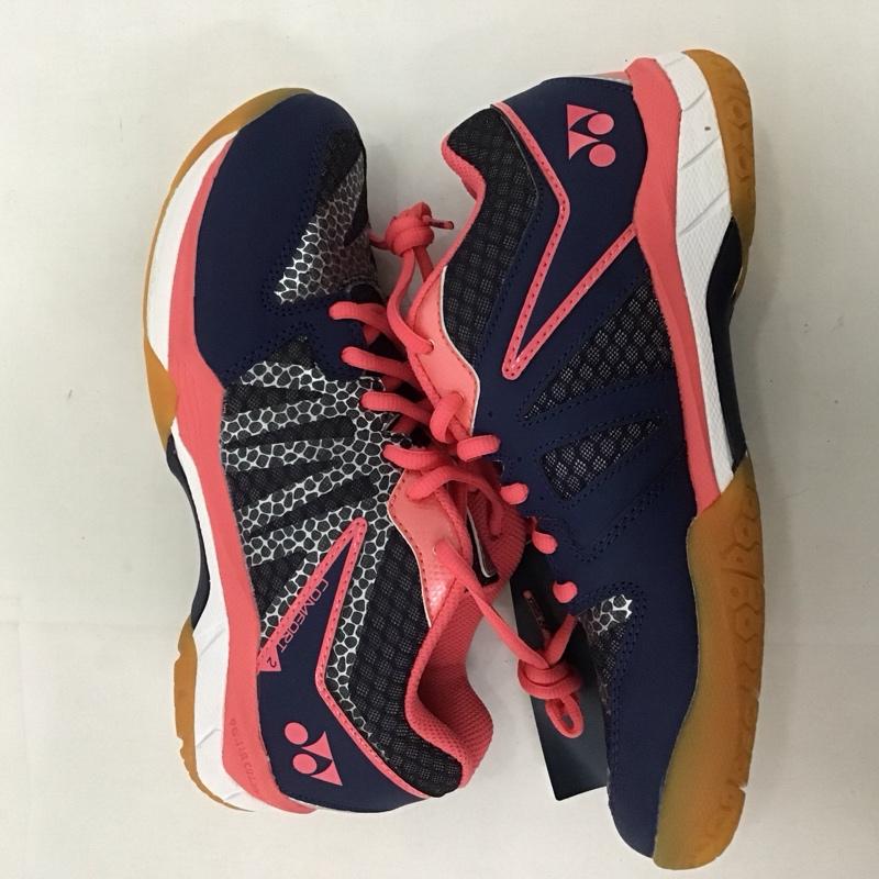 ヨネックス YONEX カジュアルシューズ カジュアルシューズ バドミントンシューズ POWER CUSHION COMFORT2 WOMEN パワークッションコンフォート2ウィメン SHBCF2L 25.0cm 無地 桃 / ピンク / X 紺 / ネイビー / レディース USED 古着 中古 10125935