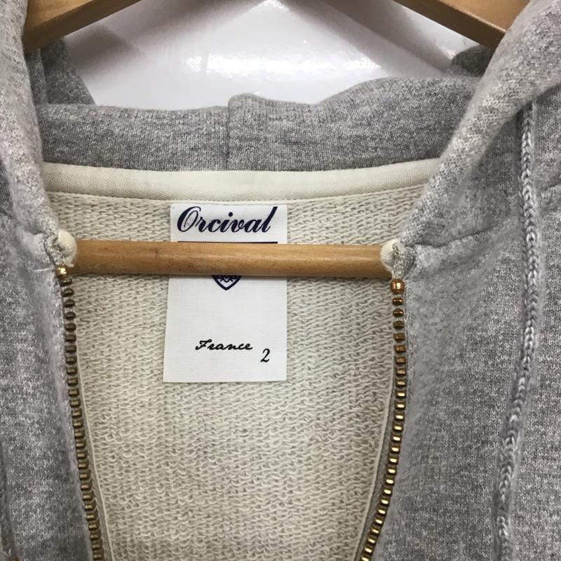オーシバル ORCIVAL パーカー 長袖 ジップパーカー 2 無地 灰 / グレー / レディース USED 古着 中古 10136855