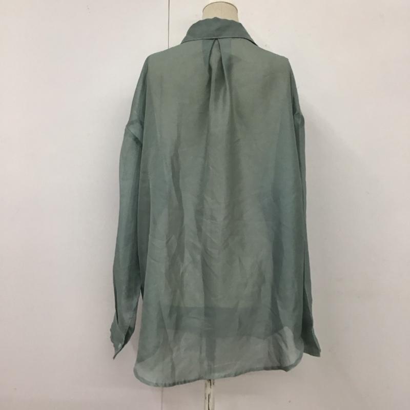 アルシーヴ archives シャツ、ブラウス 長袖 AR-0291 シアーシャツ 無地 緑 / グリーン / レディース USED 古着 中古 10114092