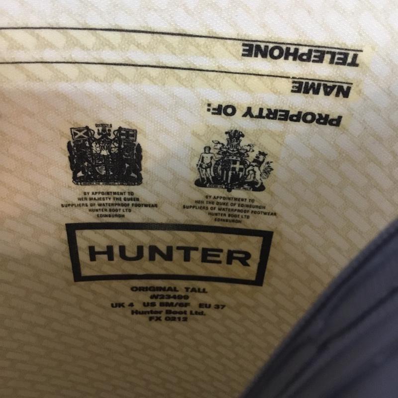 ハンター HUNTER 長靴、レインシューズ 長靴、レインシューズ W23499 ORIGINAL TALL オリジナルトール UK4 ロゴ、文字 ダークブラウン / ダークブラウン / レディース USED 古着 中古 10058961