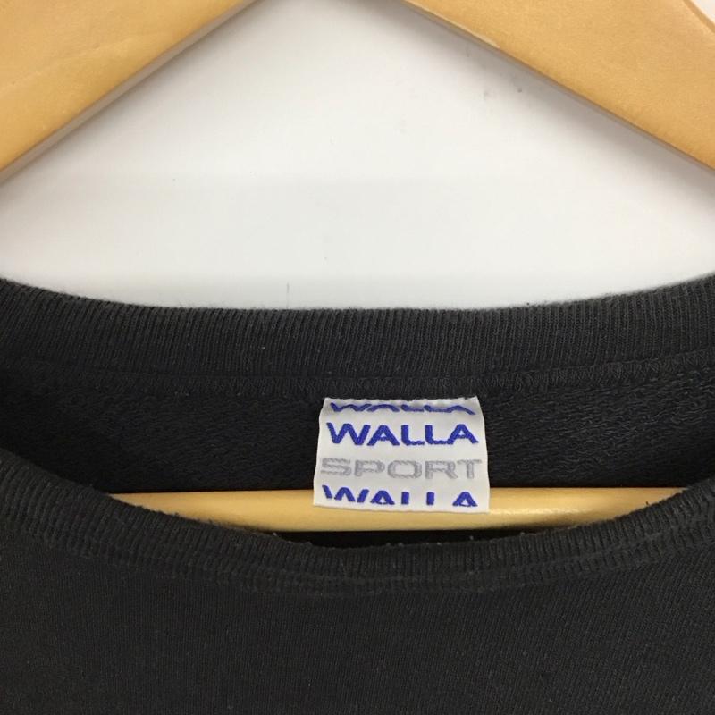 ワラワラ WallaWalla トレーナー 長袖 長袖スウェット トレーナー クルーネック L 無地 黒 / ブラック / メンズ USED 古着 中古 10133117