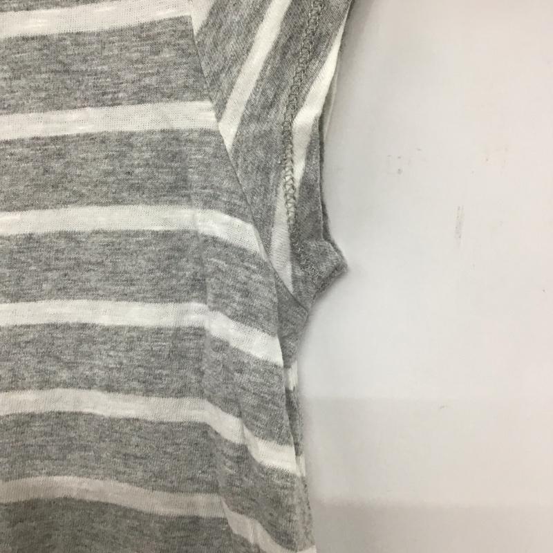 ザラ ZARA ワンピース ミニスカート コットン フレンチスリーブ M ボーダー柄 白 / ホワイト / X 灰 / グレー /  レディース USED 古着 中古 10133721