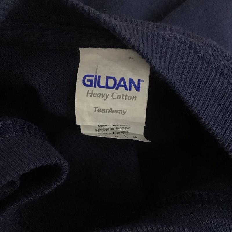 ギルダン GILDAN カットソー 長袖 長袖カットソー クルーネックカットソー ロングスリーブカットソー プリントTシャツ M ロゴ、文字 紺 / ネイビー / メンズ USED 古着 中古 10108028