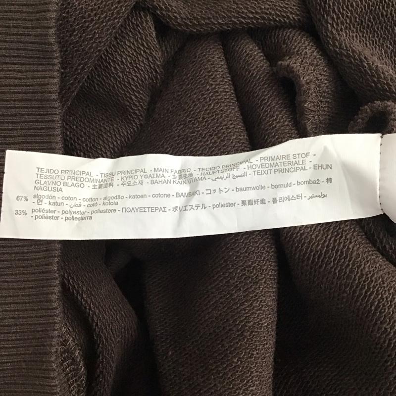 ザラ ZARA トレーナー 長袖 2298 467 716 肩フリル レース スウェット S 無地 ダークブラウン / ダークブラウン / レディース USED 古着 中古 10116309