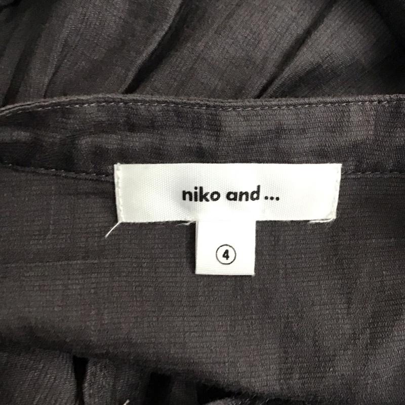 ニコアンド niko and... シャツ、ブラウス 七分袖 バンドカラー L 無地 チャコールグレー / チャコールグレー / レディース USED 古着 中古 10122494