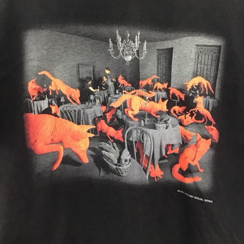 フルーツオブザルーム FRUIT OF THE LOOM Tシャツ 半袖 半袖カットソー プリントTシャツ クルーネックカットソー M プリント 黒 / ブラック / メンズ USED 古着 中古 10138207