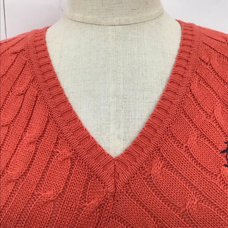 マンシングウェア Munsingwear ベスト ベスト JWLJ501 Vネック タグ付き L ワンポイント 橙 / オレンジ / レディース USED 古着 中古 10118347