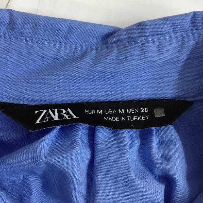 ザラ ZARA シャツ、ブラウス 長袖 長袖シャツ カラーシャツ 長袖カットソー M 無地 青 / ブルー / レディース USED 古着 中古 10110307