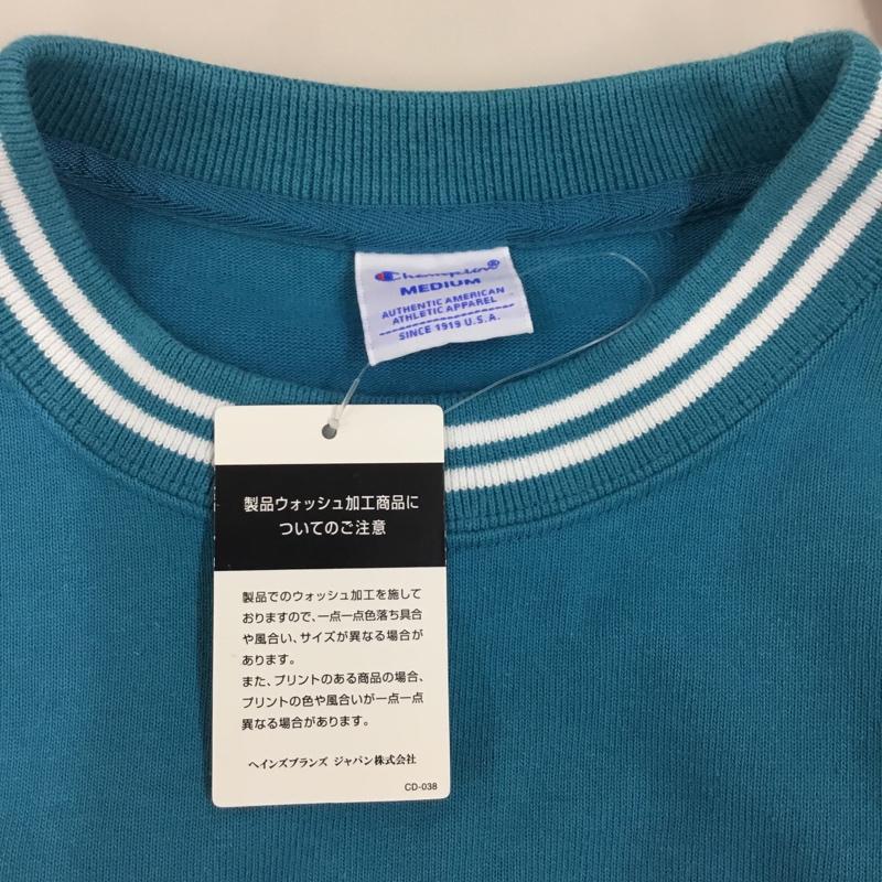 チャンピオン Champion トレーナー 長袖 c3-n425 長袖トレーナー スウェット クルーネック M ロゴ、文字 青 / ブルー / メンズ USED 古着 中古 10115779