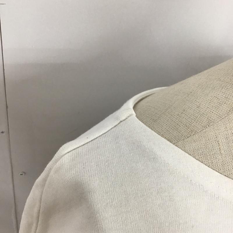 サマンサモスモスブルー Samansa Mos2 blue Tシャツ 七分袖 FREE ボーダー柄 白 / ホワイト / X ベージュ / ベージュ / レディース USED 古着 中古 10121533