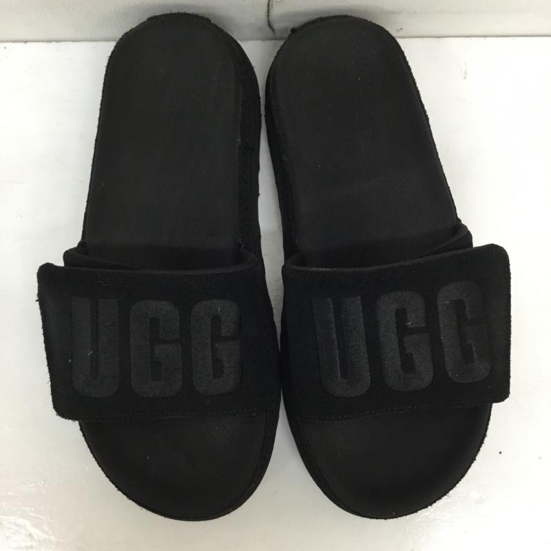 アグ UGG サンダル サンダル 23.5cm ロゴ、文字 黒 / ブラック / レディース USED 古着 中古 10133952