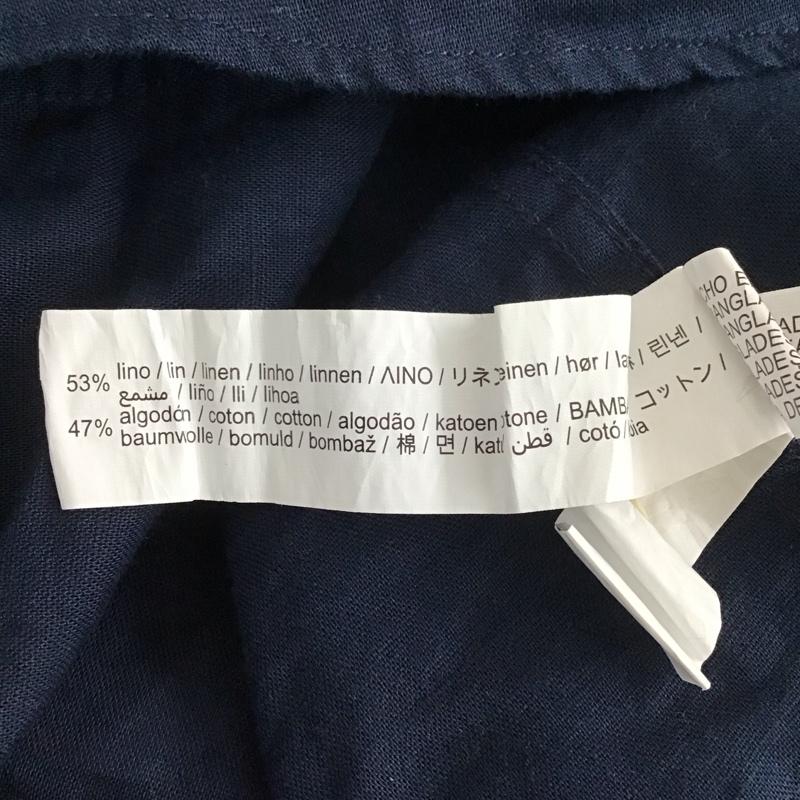 ザラ ZARA シャツ、ブラウス 長袖 長袖シャツ ノーカラーシャツ カジュアルシャツ M 無地 紺 / ネイビー / メンズ USED 古着 中古 10110400