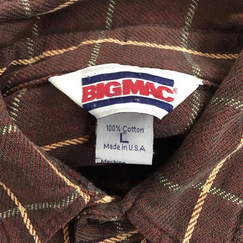 ビックマック BIGMAC シャツ、ブラウス 長袖 長袖シャツ チェックシャツ カラーシャツ ポケットシャツ 80s usa製 L チェック マルチカラー / マルチカラー / メンズ USED 古着 中古 10125010
