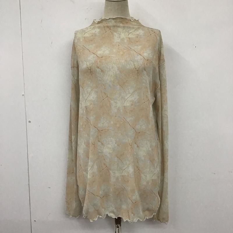 ジーナシス JEANASIS カットソー 長袖 JS063721MC シアー マーブル スタンドネック FREE 総柄 マルチカラー / マルチカラー / レディース USED 古着 中古 10123215